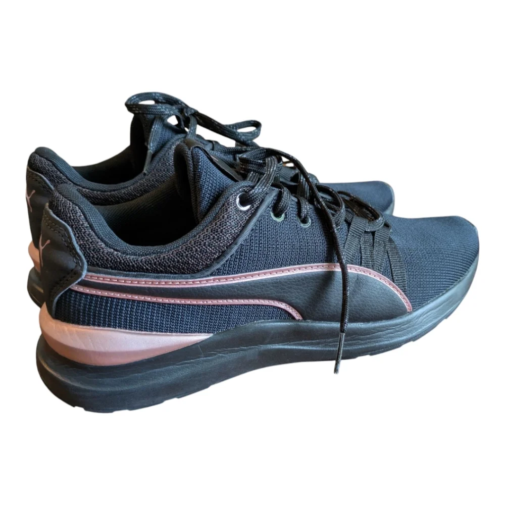 Puma Black Knit Metallic Pink Running Shoes Women's US Size 7